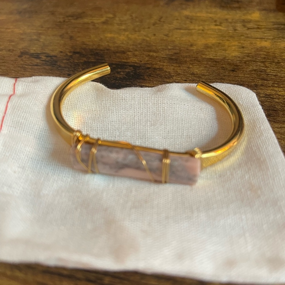 Francesca’s | Gold Pink and Gray Stone Cuff Bracelet
